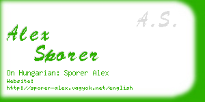 alex sporer business card